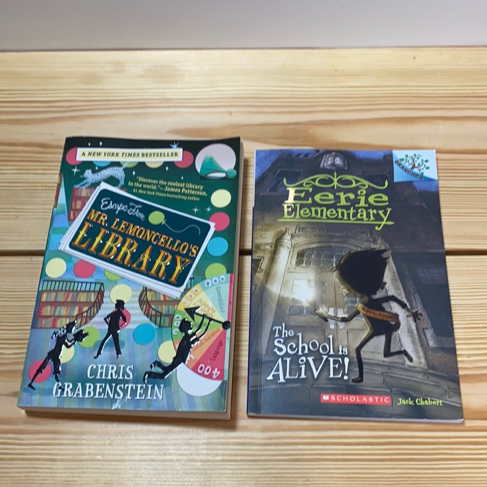 ❤️SOLD❤️Mr. Lemoncello’s library book and Erie elementary book.